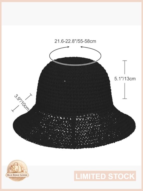 Handmade Crochet Straw Bucket Hat UPF 50+ Foldable Travel Sun Protection main image 6